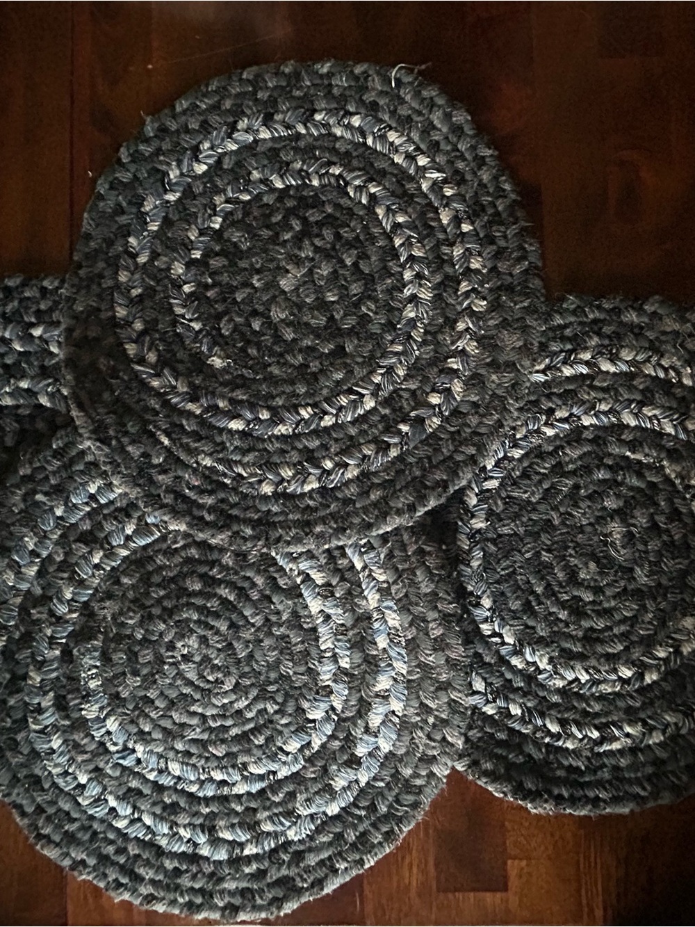Vintage Braided Trivet Hot Plate Pad Table Mat Set 4 Matching